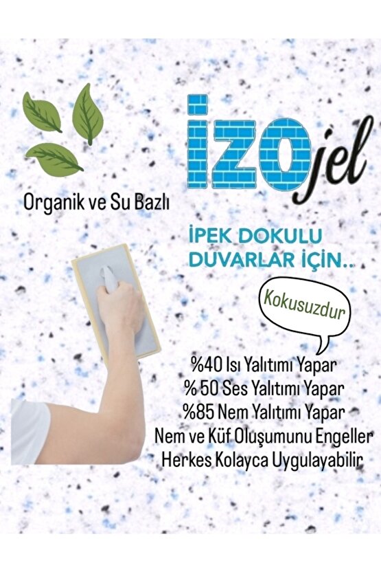 Organik Ipek Sıva - Dekoratif Yalıtım Sıvası - Ses & Isı & Nem Yalıtımı - Izo-041 - 4 M2