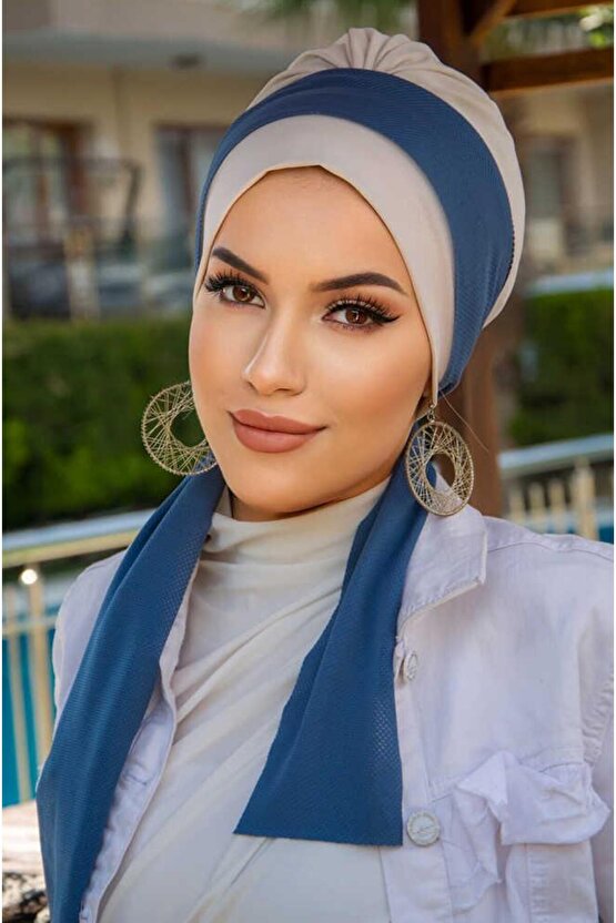 Kemik İndigo Fularlı Bone