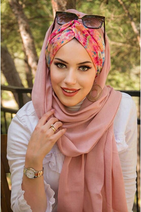 Pudra Benekli Burgu Hazır Şal