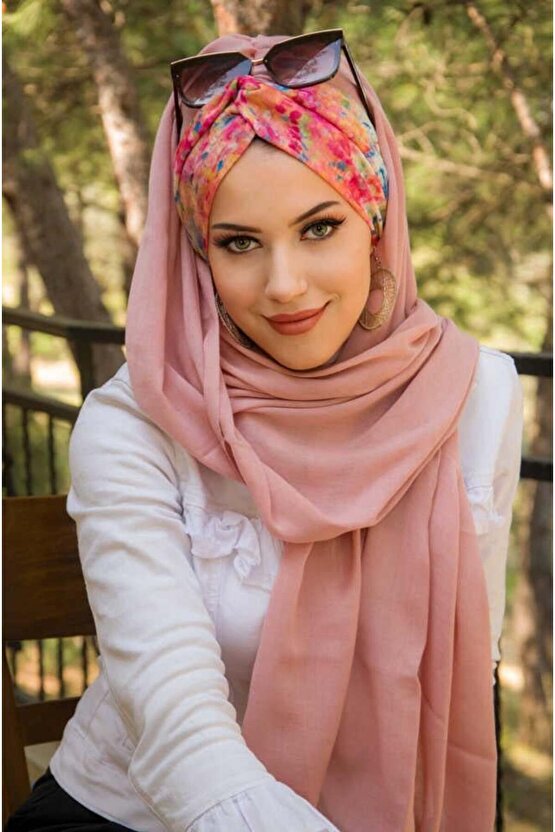 Pudra Benekli Burgu Hazır Şal