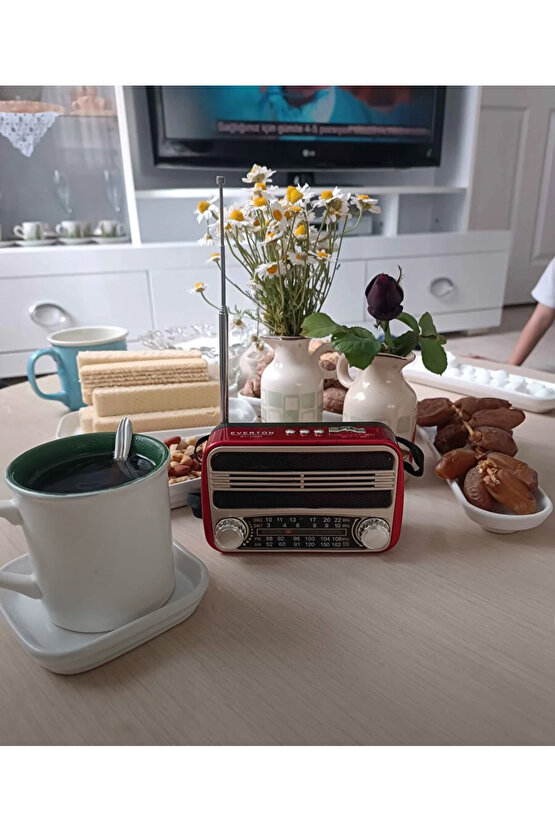 Nostaljik Bluetoothlu Retro Sunumluk Taşınabilir Radyo Müzik Kutusu