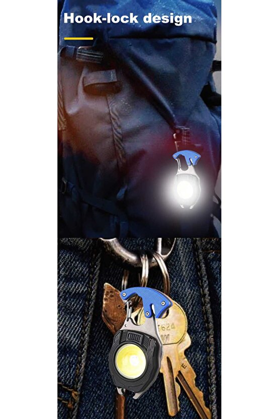 Taşınabilir Kamp Araba Anahtarlık Çalışma Işığı Çakmak  Mini El Feneri Şarj Edilebilir