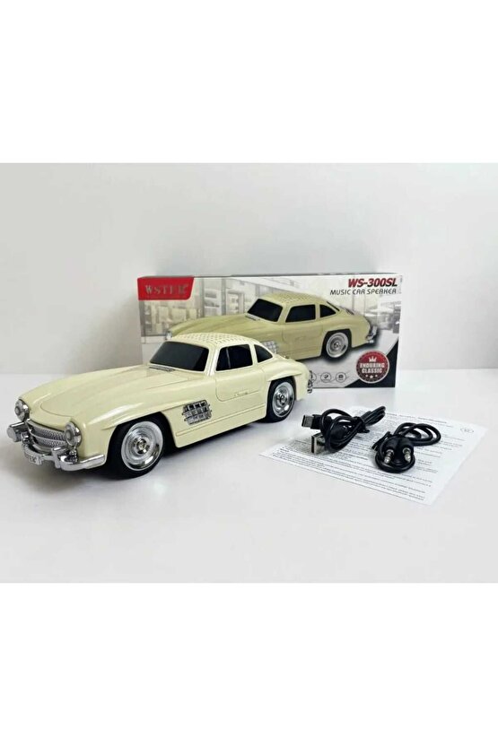 Taşınabilir Araba Şekilli Nostaljik Fm Radyo Handfree Fonksiyonu Kablosuz Blueooth