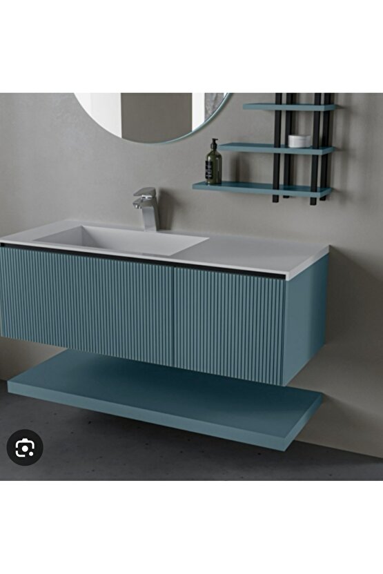 Vision Mavi 100 cm Banyo Dolabı