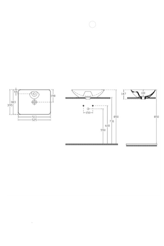 Sistema Y Clear Tezgah Üzeri Lavabo 52 Cm Beyaz Extra Dekorsuz Delikli 10sy50052