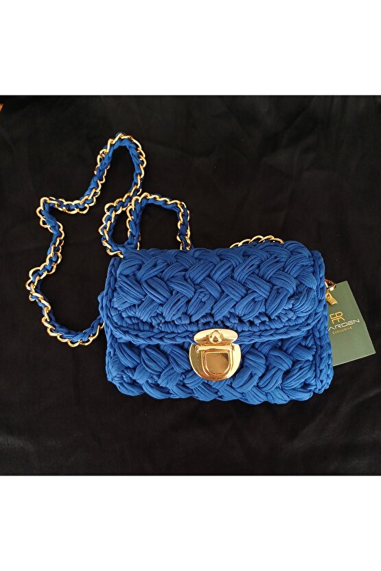 Örgü Çanta Pamuklu Penye İp El İşçiliği 25×15