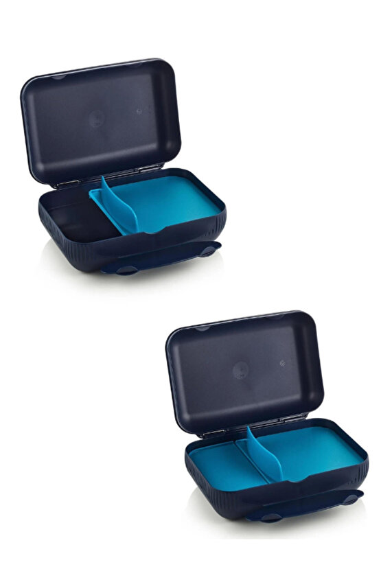 Eco Kolay Kapak Şişe 500ml Mavi + Tupperware Eco Ayraçlı Beslenme Kutusu Set