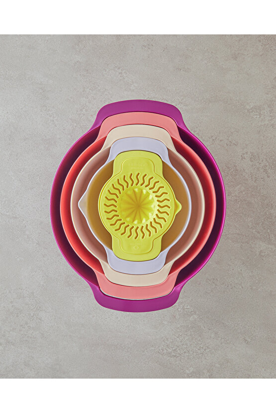Mix Me Plastik 5 Parça Karıştırma Kabı 32 cm Renkli
