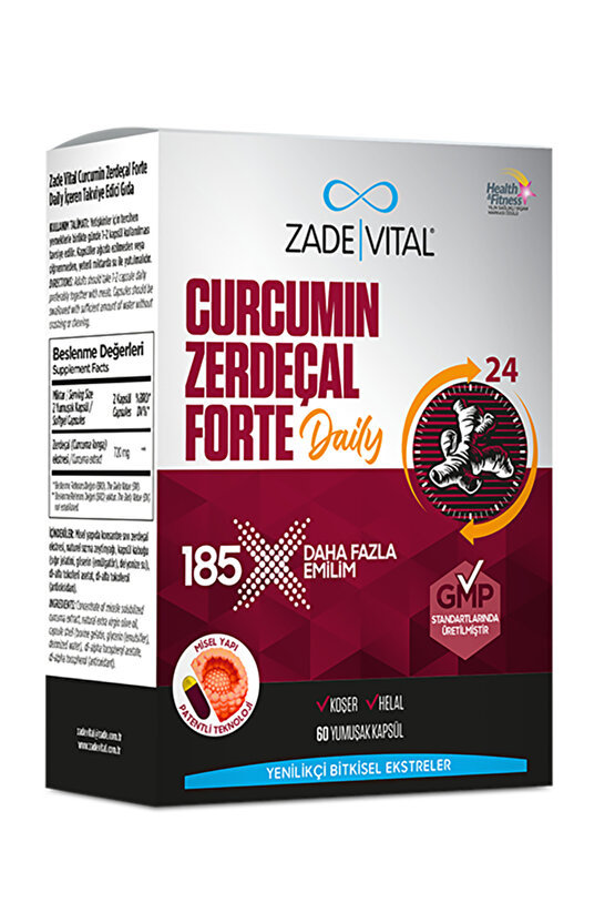 CURCUMIN FORTE DAILY (Standardize Zerdeçal Toprak Altı gövde ekstresi İçerir) 2 kutu