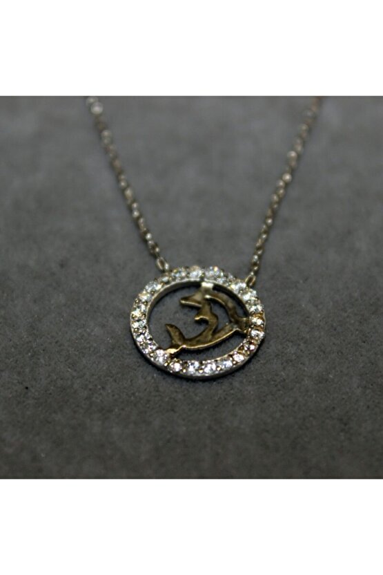 Taşlı Halkalı Balık Kolye