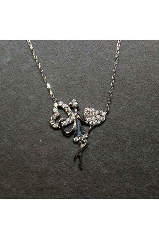 Kalpli Kanatlı Kadın Kolye