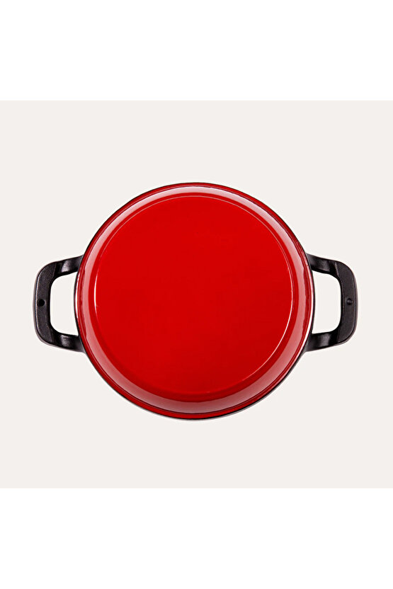Demir Döküm Yumurta Sahanı İndüksiyon Uyumlu 22 Cm Kırmızı