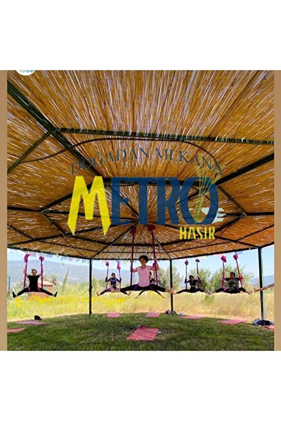 Doğal Kamış Hasır Çit 1m X 6m Doğal Bambu -bahçe Çiti - Gölgelik Hasır -tavan Dekorasyon