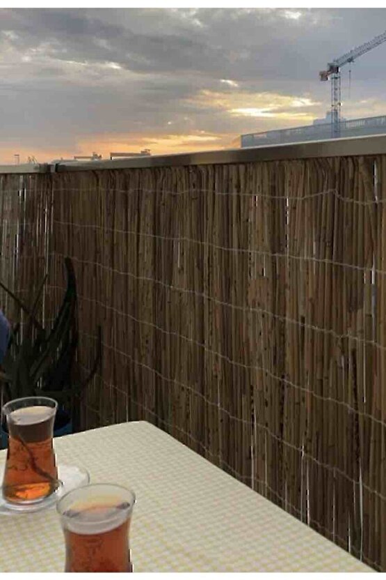 Doğal Kamış Hasır Çit 1m X 4,5m Doğal Bambu -bahçe Çiti - Gölgelik Hasır -tavan Dekorasyon