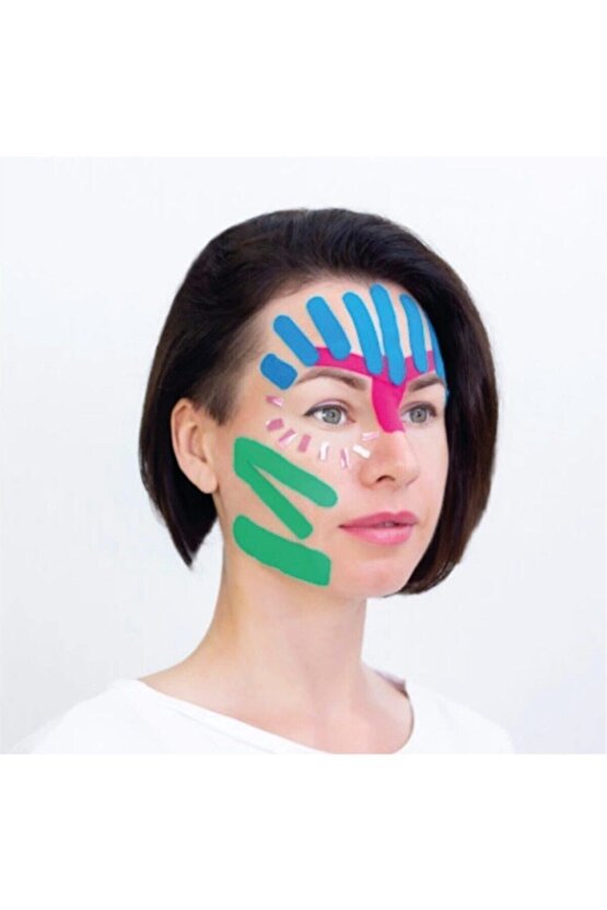 Yüz Germe Estetik Kırışıklık Giderme Beauty Cottontape Yüz Bant 5m X 2.5cm 2 ADET kindmax