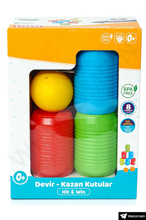 Oyuncak Çocuk Bowling Devir-Kazan Kutular Set-Eğitici Oyuncak-Aktivite-Gelişim