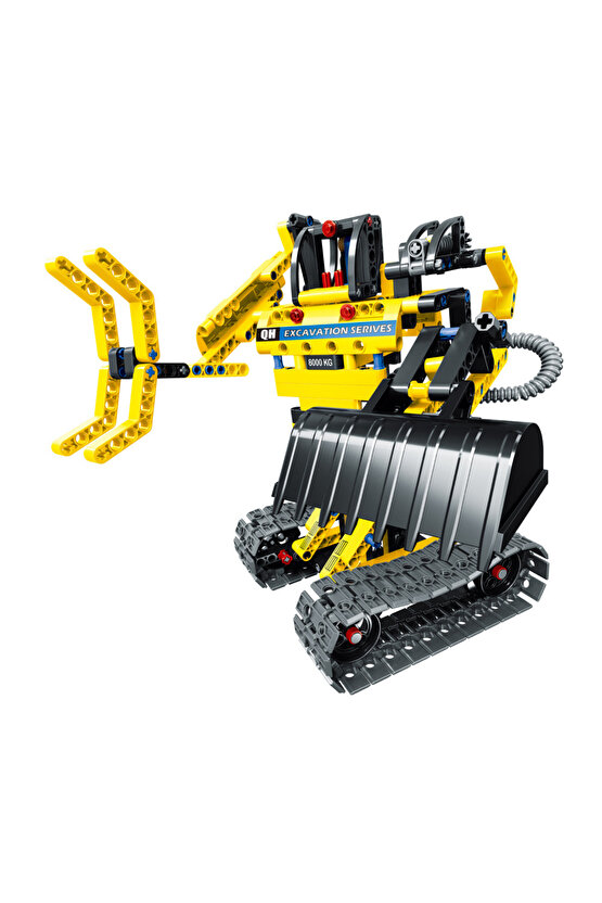 Oyuncak 342 Parça Mekanik Kontrollü Ekskavatör ve Robot 2in1 Yapı Oyuncak Seti Mechanical Master