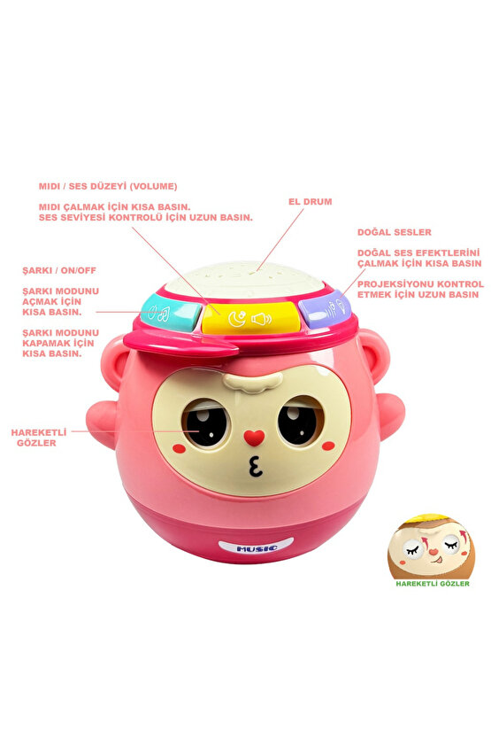 Oyuncak Sesli ve Işıklı Projeksiyonlu 5IN1 +0 Yaş Bebekler İçin Aktivite Oyuncağı Çok Renkli