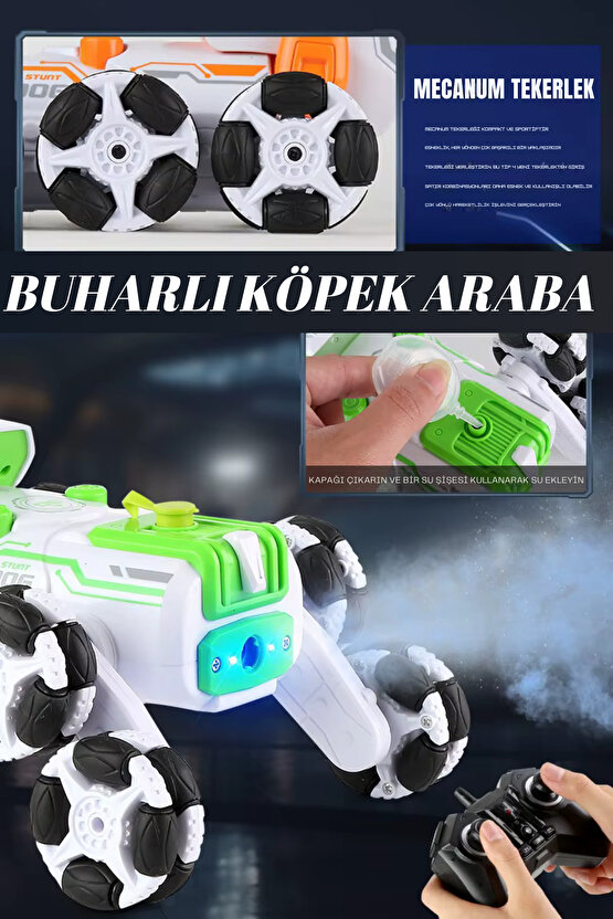BUHAR ATAN 8 TEKERLEKLİ AKROBATİK FONSİYONLU ŞARJLI STUNT OYUNCAK ROBOT KÖPEK ARABA 3+