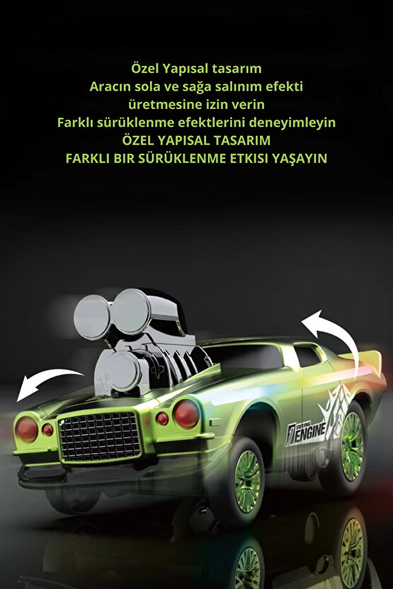 Uzaktan Kumandalı Full Fonksiyon Şarjlı Işıklı 2.4g Çılgın Crazon Led Işıklı Drift Araba 15 Km Hız