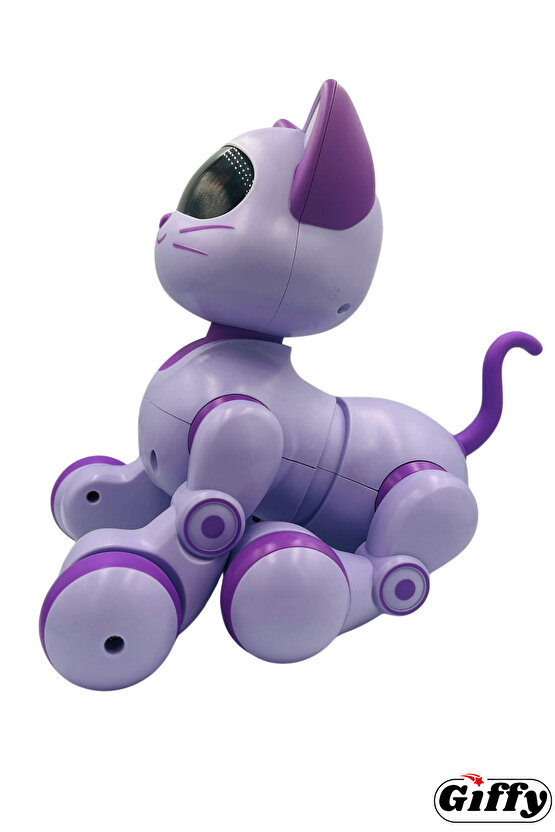 Oyuncak 30 Fonksiyonlu Uzaktan Kumandalı Şarjlı Sesli Işıklı Dokunma Algılama&Programlama Robot Kedi