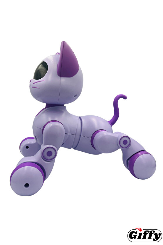 Oyuncak 30 Fonksiyonlu Uzaktan Kumandalı Şarjlı Sesli Işıklı Dokunma Algılama&Programlama Robot Kedi