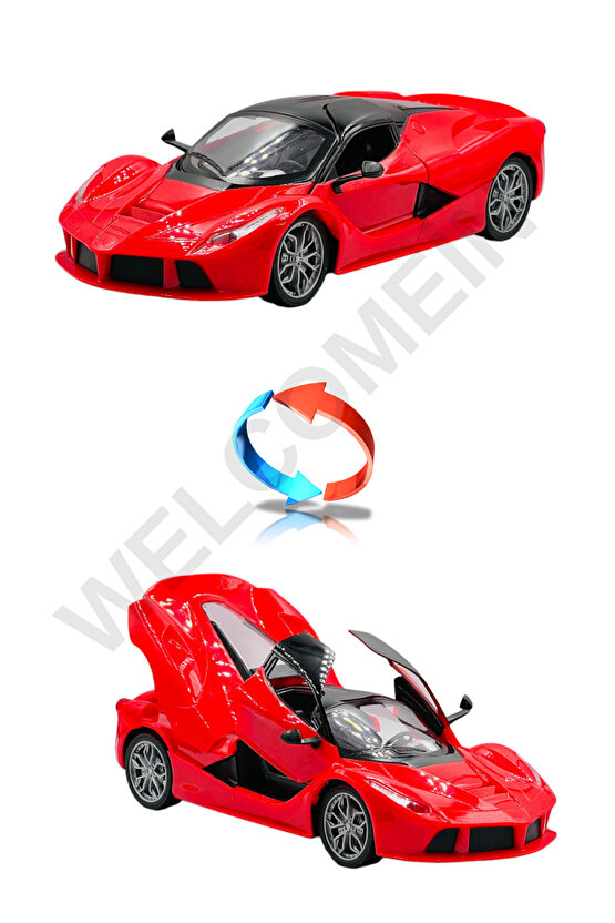 Oyuncak Kapıları Ve Bagajı Açılan Uzaktan Kumandalı Drift Arabası Süper Hızlı 1:16 Işıklı Spor Araba