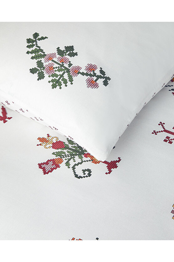 Etamine Flower Pamuklu Tek Kişilik Nevresim Seti 160x220 cm Pembe