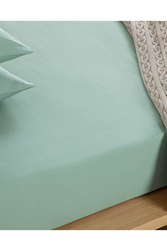 Novella Premium Soft Cotton Çift Kişilik Lastikli Çarşaf Takımı Seledon
