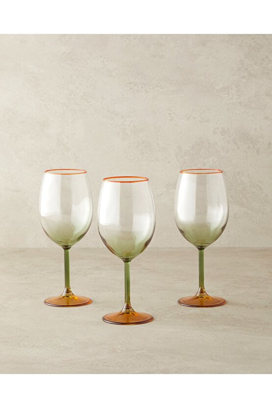 Citrus Cam 3lü Kadeh Amber-Yeşil