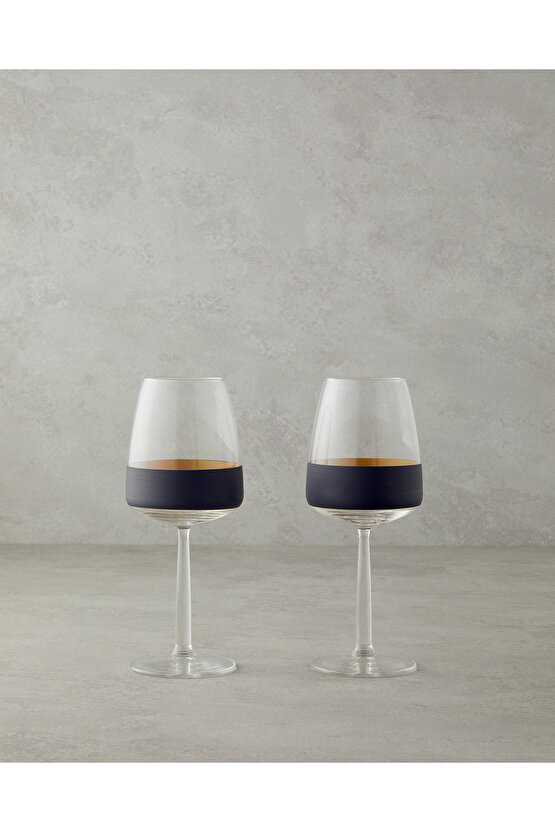 Chanson Cam 2li Kadeh 430 ml Siyah-Gold