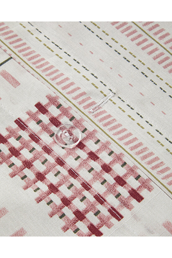 Floral Grid Pamuklu Tek Kişilik Nevresim Seti Gül Kurusu