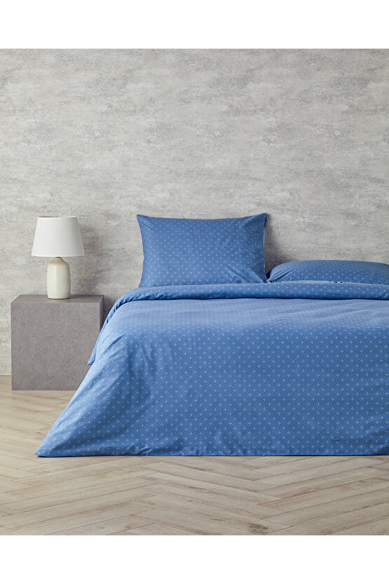 Etamine Line Pamuklu Tek Kişilik Nevresim Seti Mavi