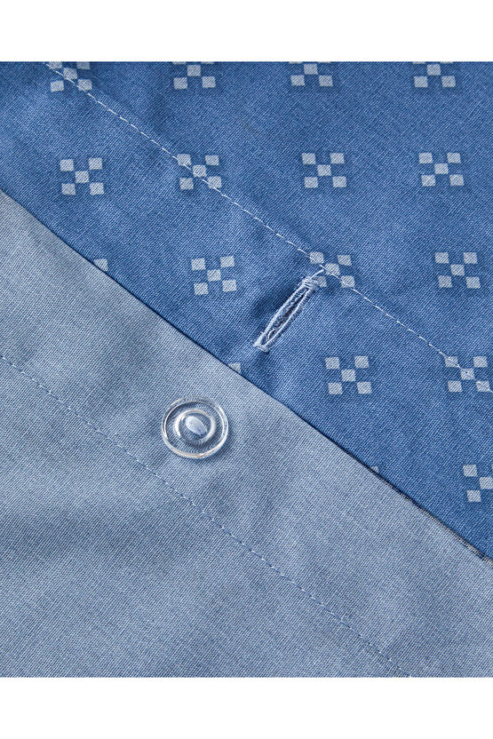 Etamine Line Pamuklu Tek Kişilik Nevresim Seti Mavi