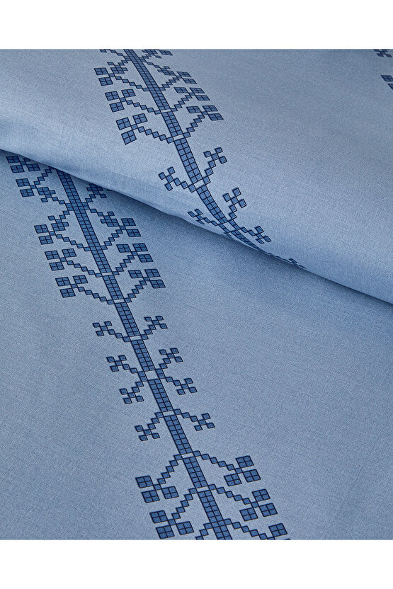 Etamine Line Pamuklu Tek Kişilik Nevresim Seti Mavi