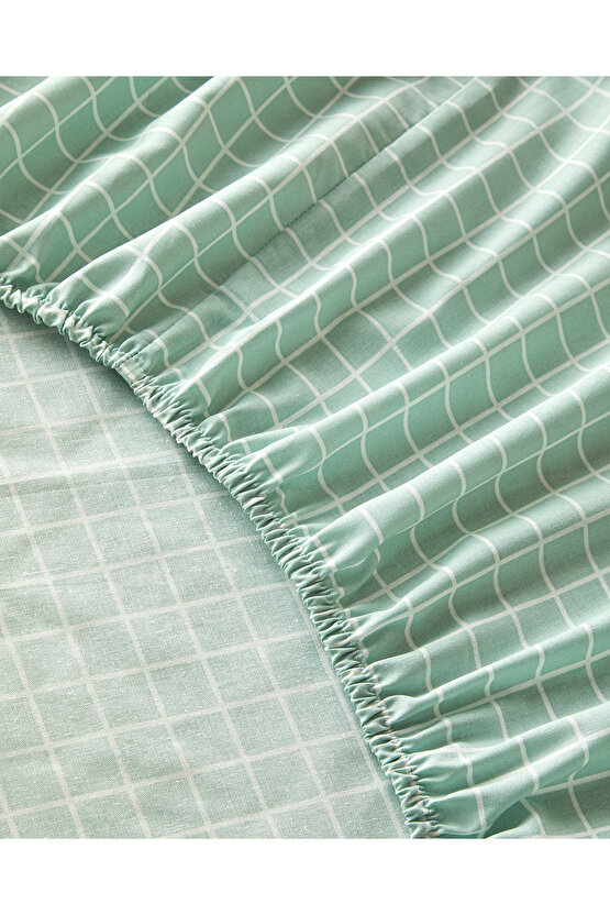 Pure Line Pamuklu Çocuk Lastikli Çarşaf Takımı Seledon