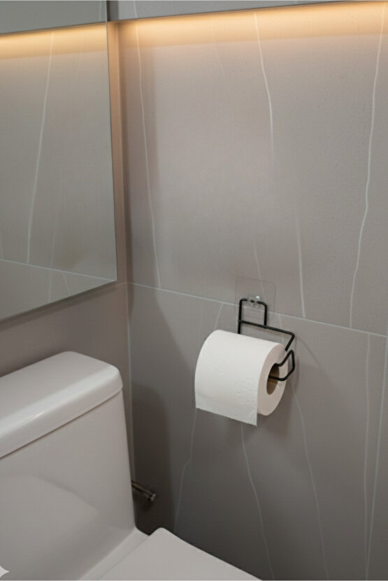 Yapışkanlı Metal Siyah Tuvalet Kağıtlığı Wc Kağıtlık Tuvalet Kağıtlık Askısı