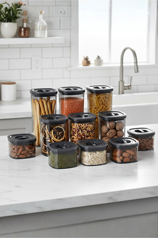 6lı Locko Kilitli Sızdırmaz Saklama Kabı Vakumlu Erzak Kabı 1,4 L