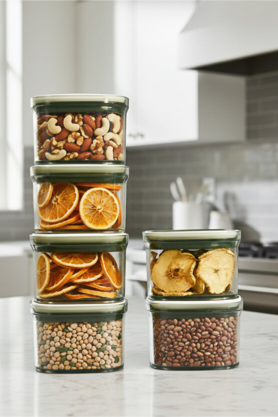 6lı Locko Kilitli Sızdırmaz Saklama Kabı Vakumlu Erzak Kabı 0,7 L