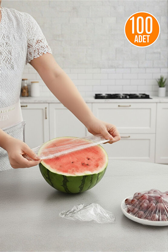 100lü Tazeliği Koruyan Tencere ve Tabak Bonesi Çok Amaçlı Kapak Gıda Bonesi Tek Kullanımlık
