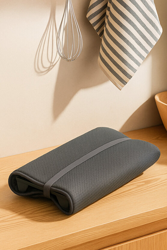 Mikrofiber Bulaşık Kurutma Matı 37x60 – Hızlı Kuruyan - Ekstra Su Emici Tezgâh Matı - Kaymaz