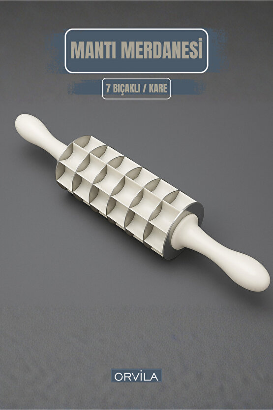 Pratik Kare Mantı Kesme Merdanesi – Çelik Bıçaklı - Çoklu Kesim Aparatı