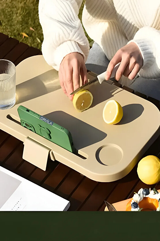 Katlanır Piknik Seti | Masalı Silikon Sepet Kamp Çantası