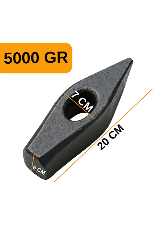 5kg Balyoz Başlığı Çelik Uçlu Sivri Yassı Çift Taraflı Profesyonel Yıkım İnşaat Şantiye Sanayi