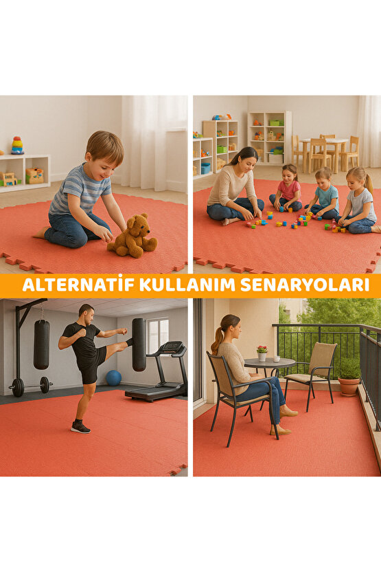 Tatami Zemin Karosu Spor Zemin Çocuk Odası Matı Ses Yalıtımlı Karo Halı Eva Panel Kırmızı 50 Cm