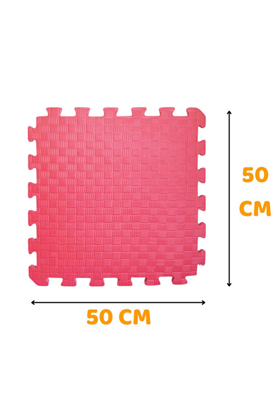 Tatami Zemin Karosu Spor Zemin Çocuk Odası Matı Ses Yalıtımlı Karo Halı Eva Panel Kırmızı 50 Cm