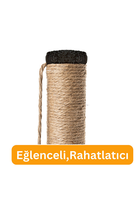 Kedi Tırmalama Tahtası Kedi Kaşınma Tahtası Peluş Kumaş Silinebilir Demonte 40cm Yükseklik (Siyah)