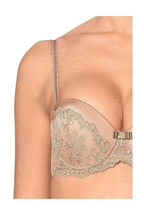 Kadın Straplez Dolgulu Cup Bronz Sütyen Takım 4050
