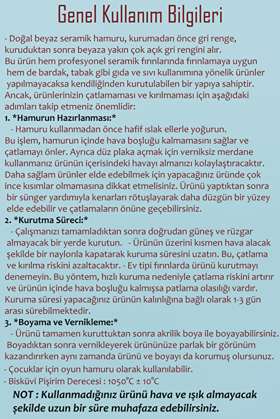 2 Kg Beyaz Seramik Hamuru, Doğal Kil Çamuru 2000 gram