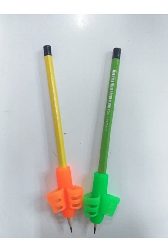 Kolay Kalem Tutma Aparatı Ve Kalem Set 2 Li Fosforlu Renkler